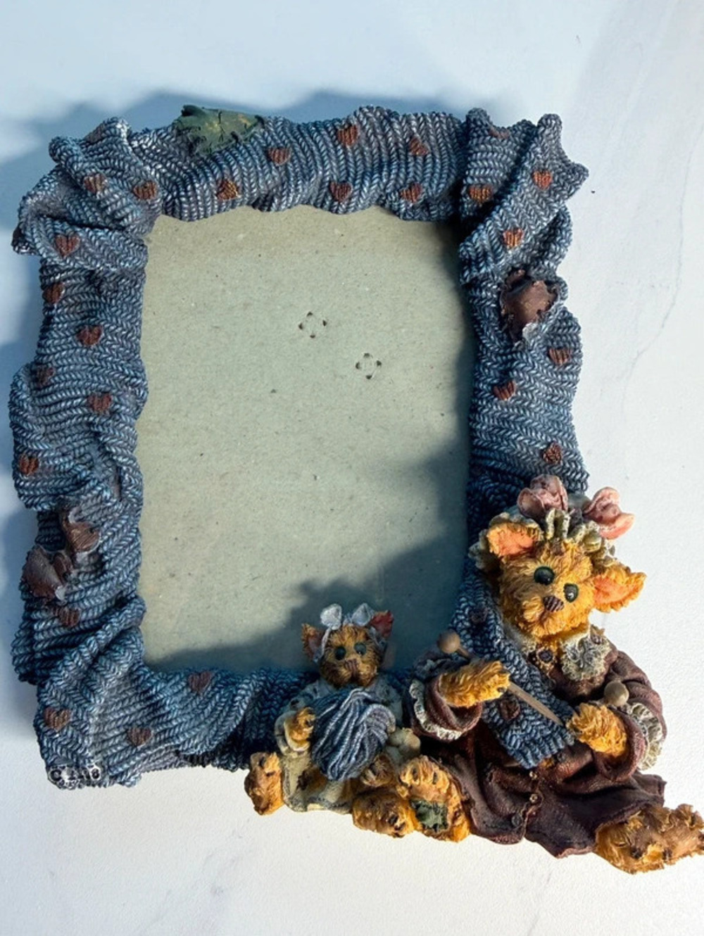 Boyds Bears Darby & Jasper Knittin Kittens Folkstone Picture Frame box Sku19